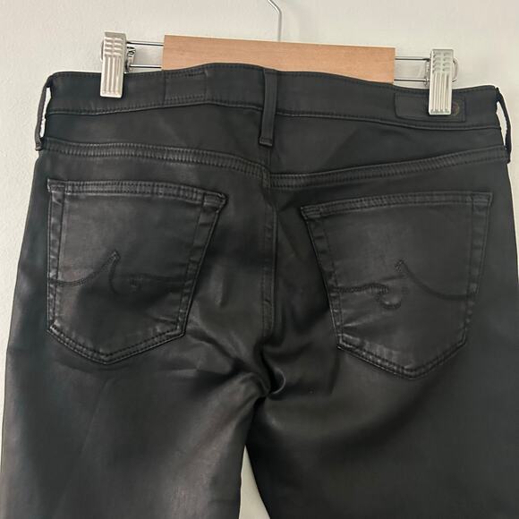 AG Adriano Goldschmied Black Coated Ankle Zip Skinny Jeans Pants 27 NWOT - Picture 6 of 8